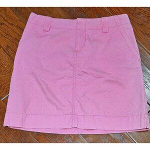 Lilly Pulitzer Pink Cotton Mini Skirt Size 0 With Back Button Detail